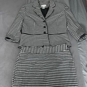 worthington houndstooth skirt set